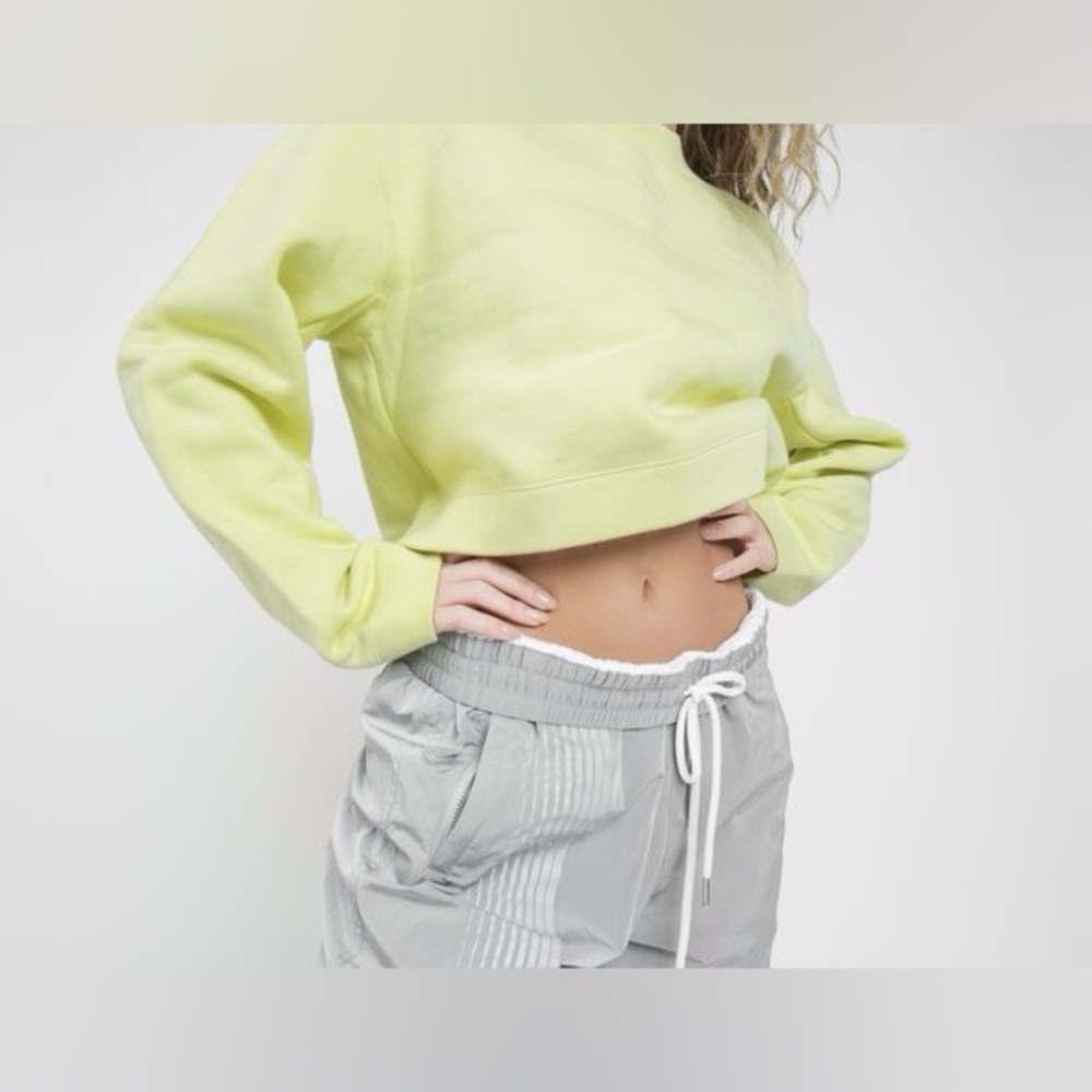 ALEXANDER WANG Heavy French Terry Cloth Sweatshirt Cropped Size Medium Athletic